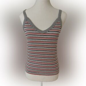 Woman Route 66 Striped Multicolored Tank Top Sz Medium